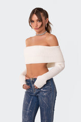 Astrea Fold Over Cropped Sweater