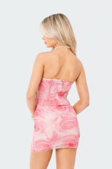 Rosie Printed Mesh Mini Skirt
