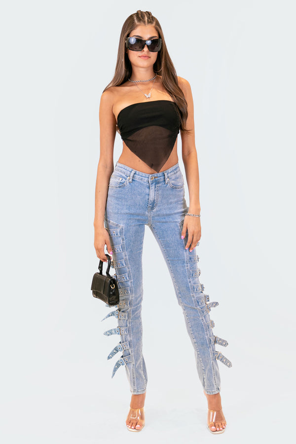 Buckle Up Stretch Jeans view 1