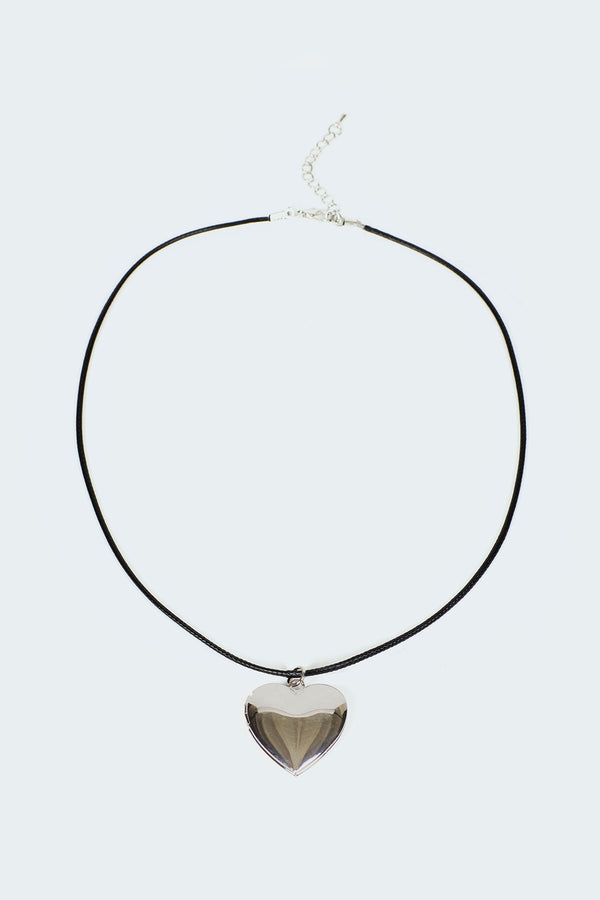 Heart Locket Cord Necklace view 1