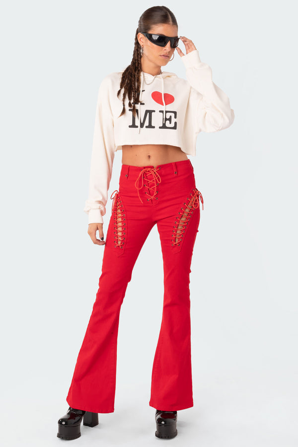 Engine Red Flared Jeans view 1