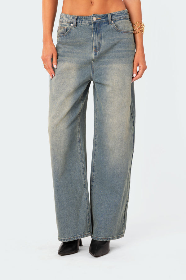 Braya Washed Low Rise Baggy Jeans view 2