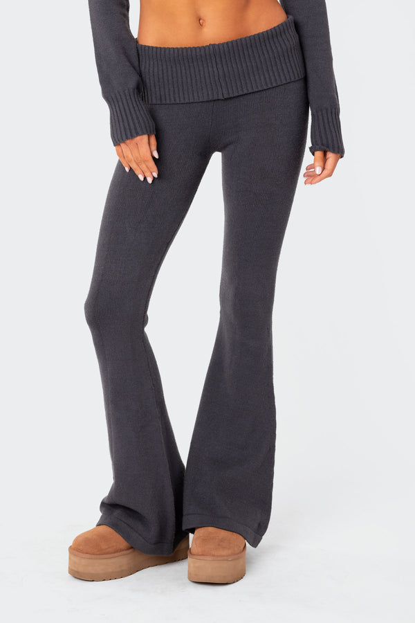 Desiree Knitted Low Rise Fold Over Pants view 2
