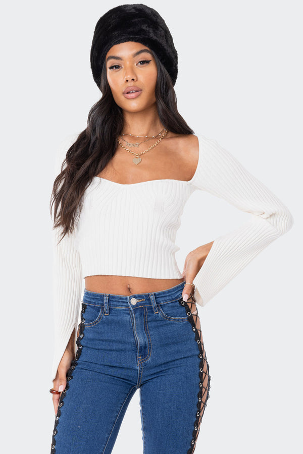 Robbie Sweetheart Knitted Top view 1