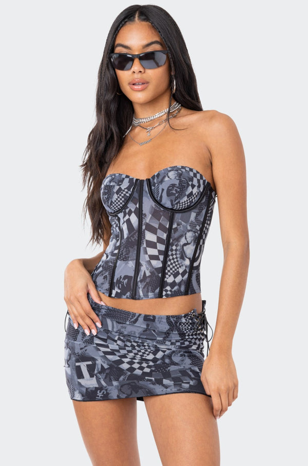 Aly Mesh Corset Top view 1