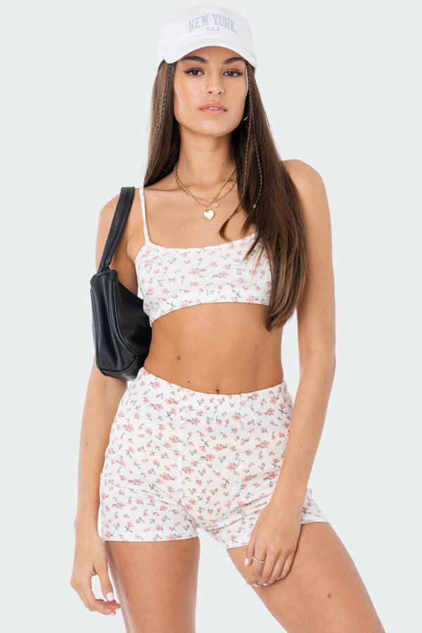 Primrose Waffle Crop Top view 1