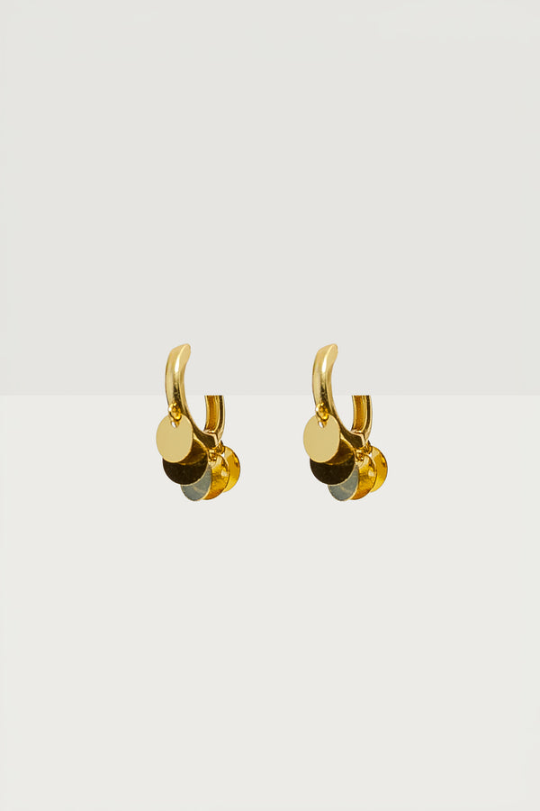 Disc Huggy Hoop Earrings view 2
