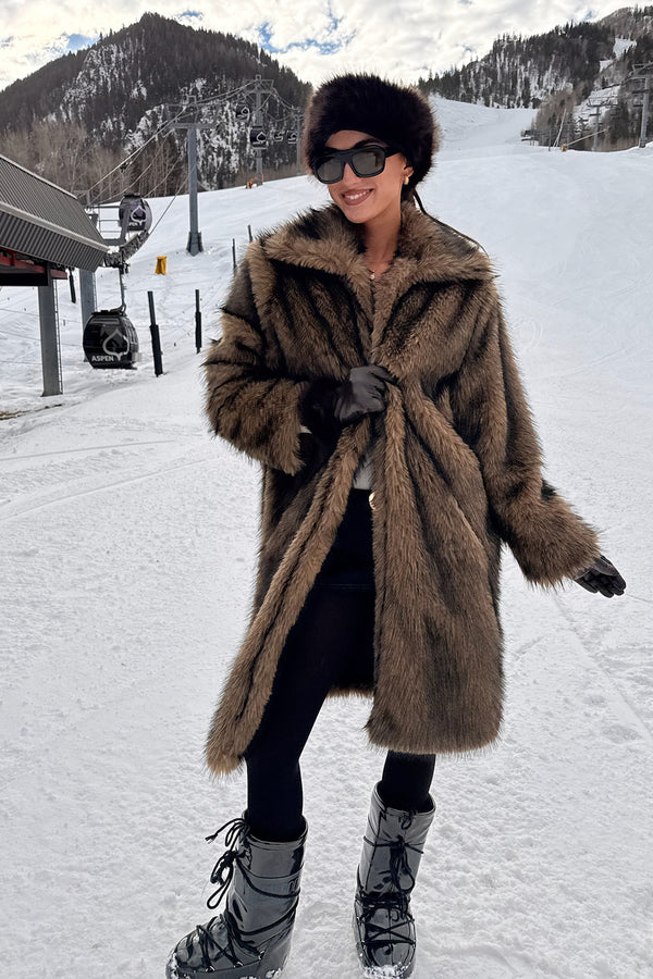Saphira Oversized Faux Fur Maxi Coat view 1