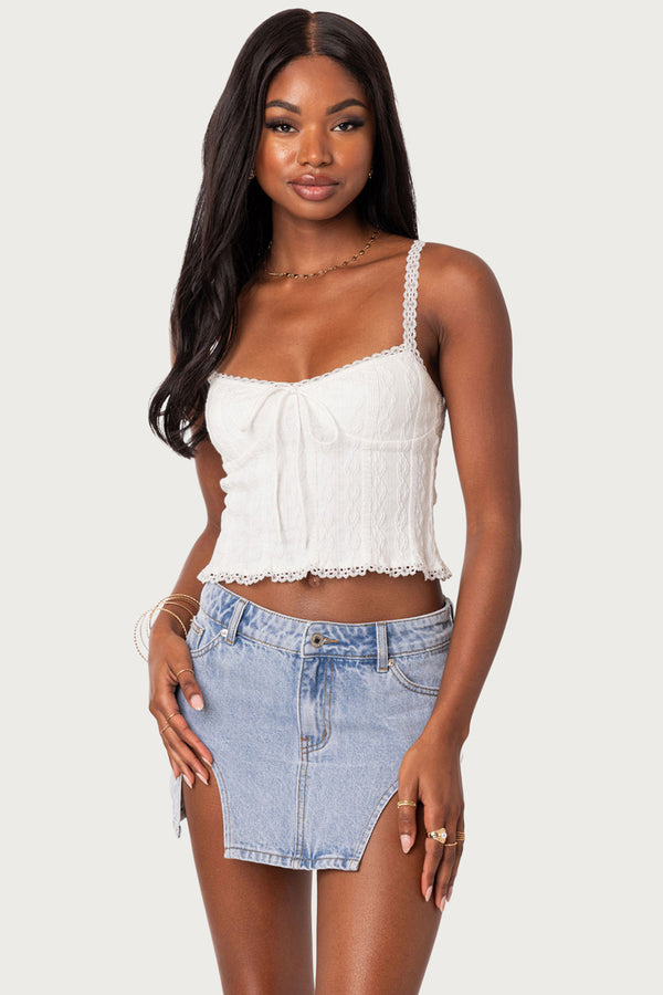 Lacey Knit Tank Top view 1