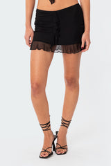 Solange Ruffle Mesh Mini Skirt