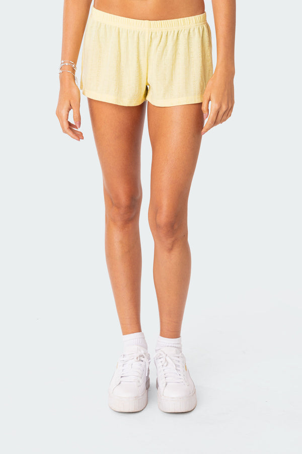 Irene Low Rise Pointelle Micro Shorts view 2