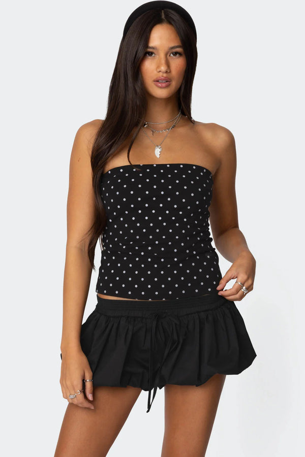 Polka Dot Built In Bra Tube Top view 1