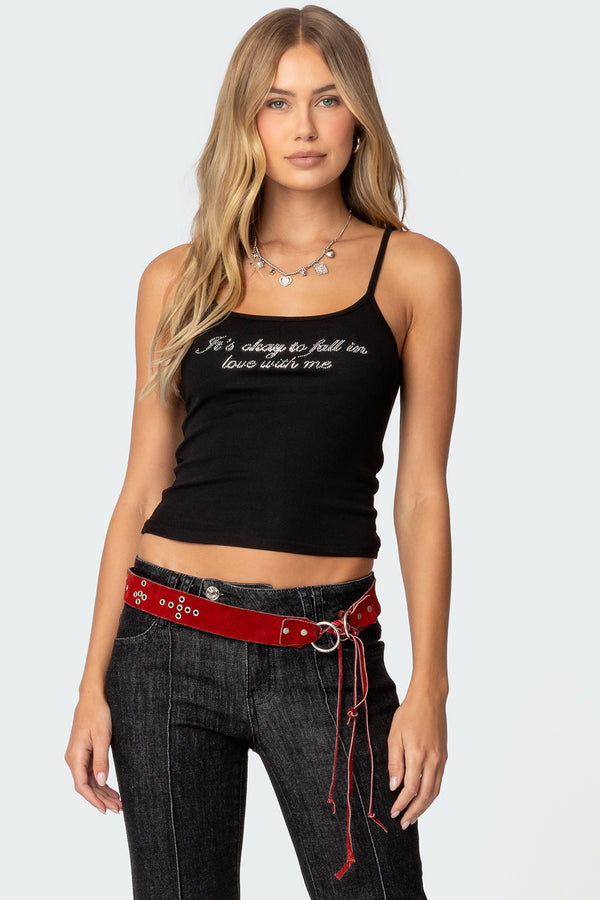 Fall In Love Rhinestone Tank Top view 1