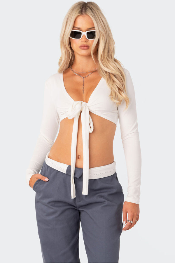 Layla Wrap Crop Top view 1