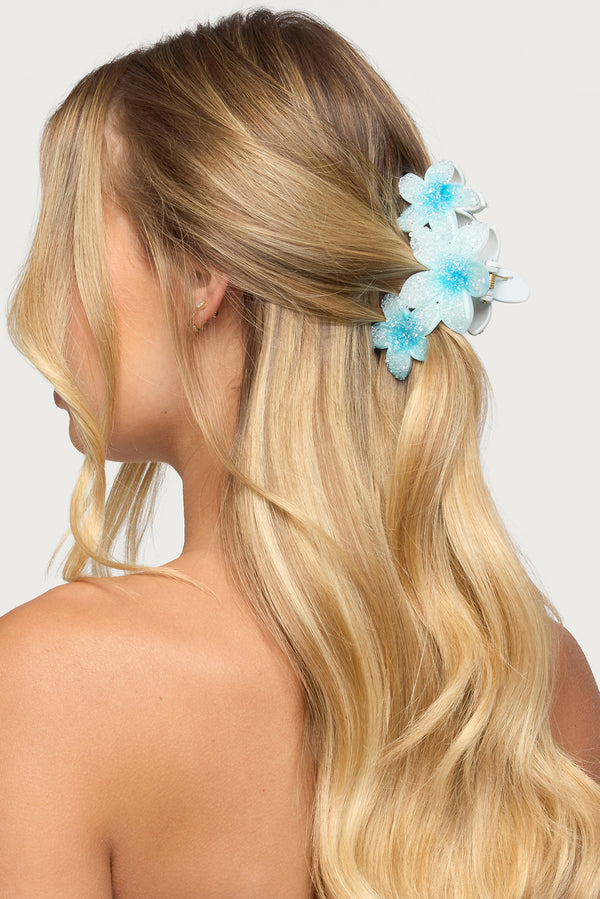 Faux Crystal Flower Hair Clip view 1