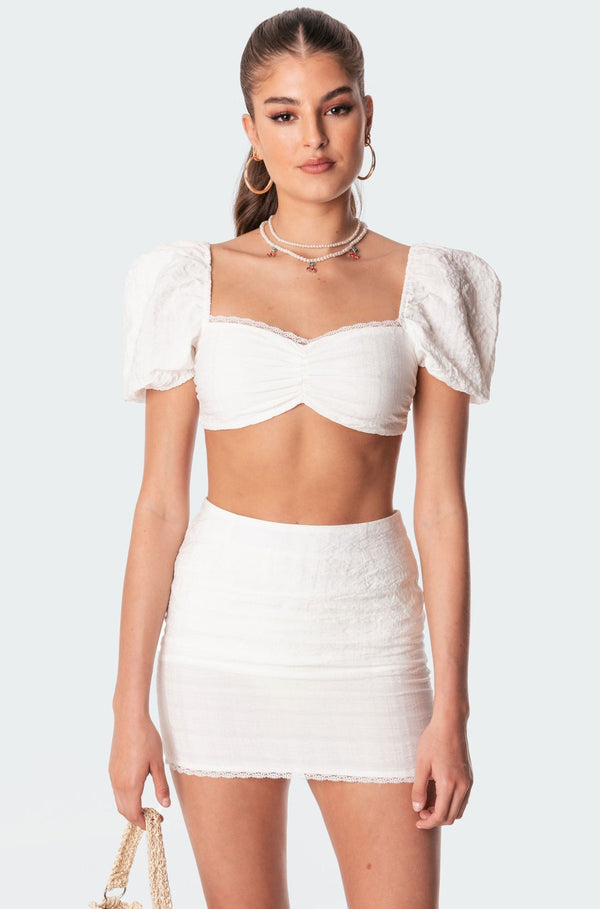 Romy Linen Look Crop Top view 1