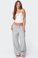 Gingham Boxer Detail Sweatpants