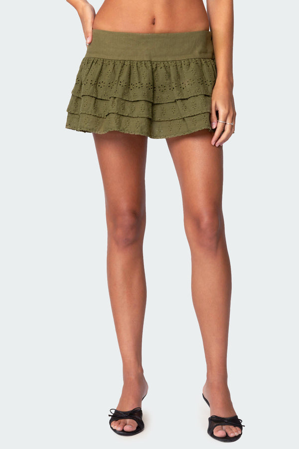 Fluer Ruffled Eyelet Mini Skort view 2