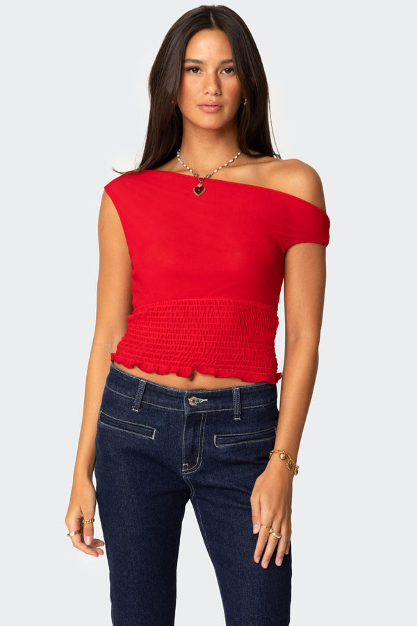 Jenny Scrunched Asymmetric Top view 1