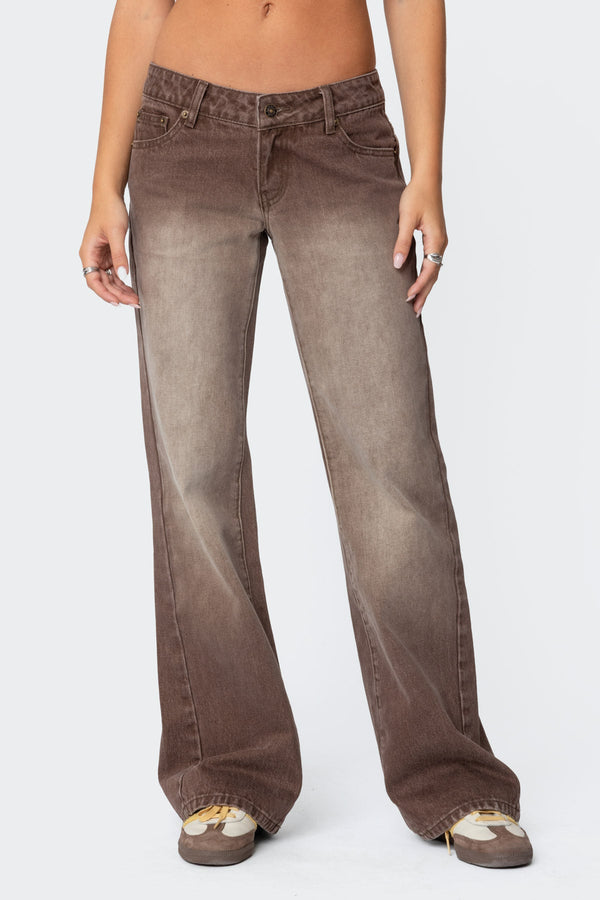 Alysse Washed Low Rise Baggy Jeans view 2