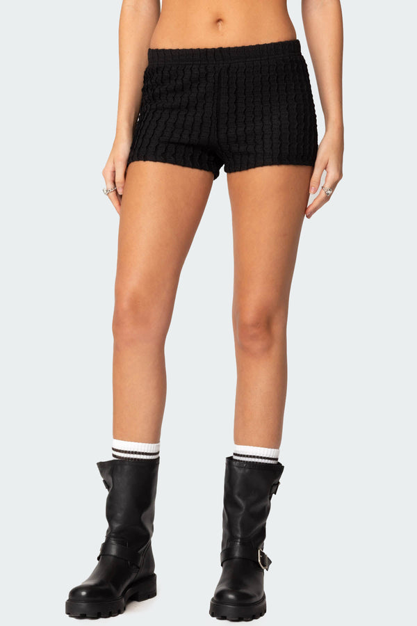 Phoebe Textured Knit Shorts view 2