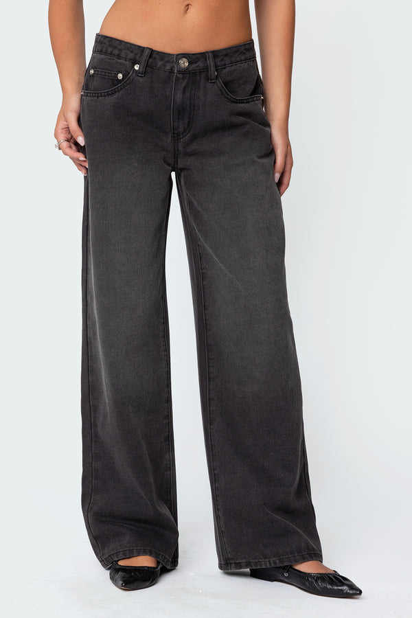 1980 Leopard Patch Low Rise Baggy Jeans view 2
