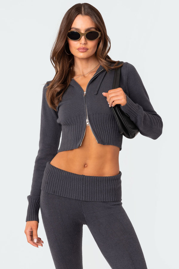 Desiree Knitted Hooded Cardigan view 1