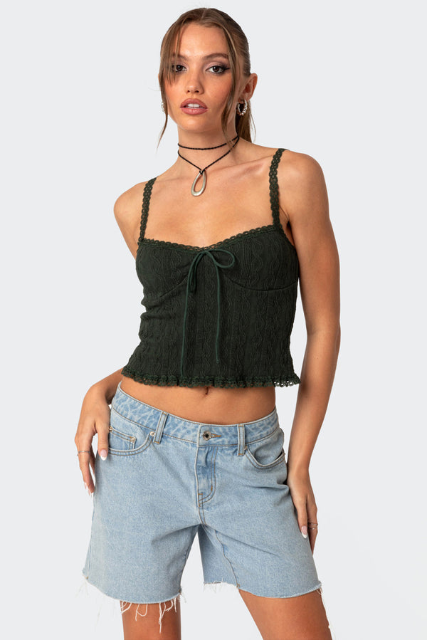 Lacey Knit Tank Top view 1