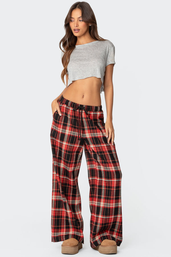 Lounge Around Plaid Wide Leg Pants view 1