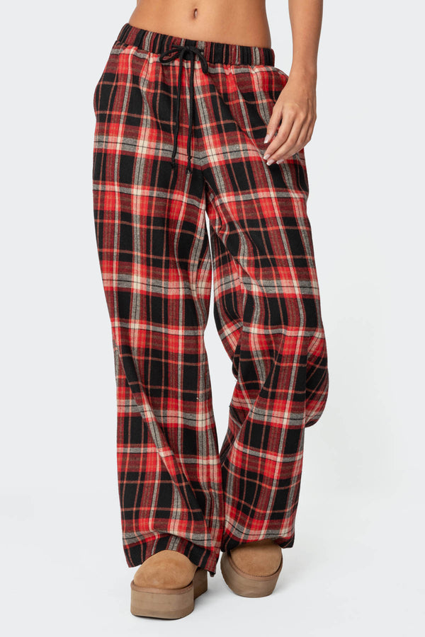 Lounge Around Plaid Wide Leg Pants view 2