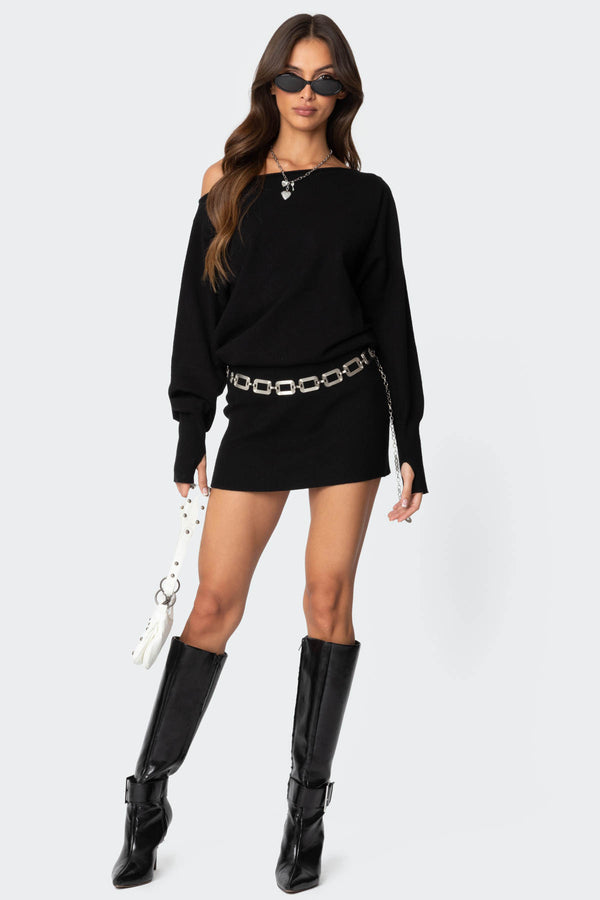 Eve Off Shoulder Knit Mini Dress view 2