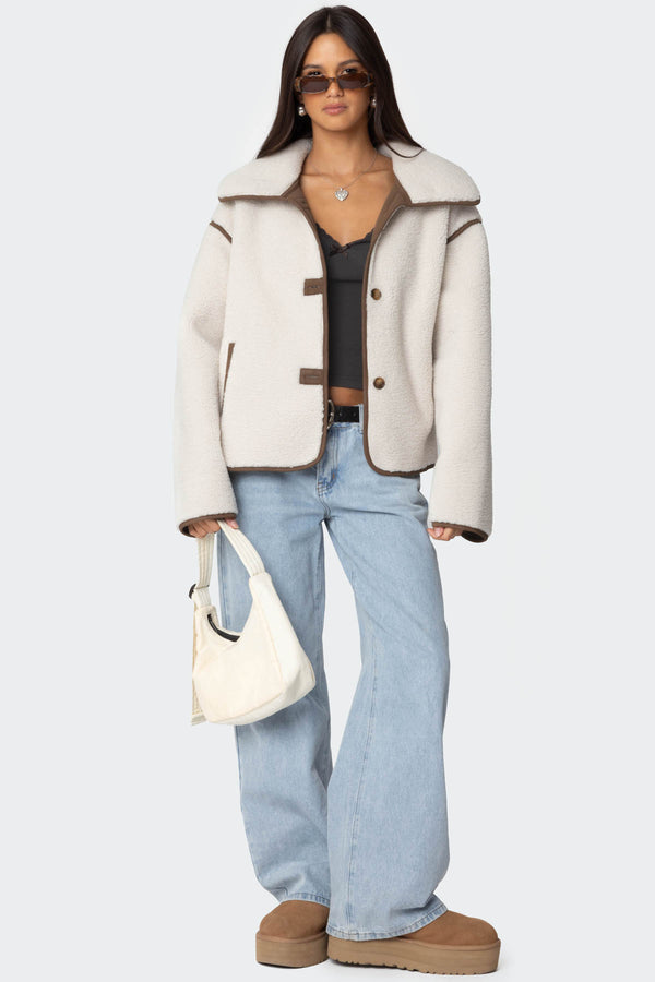 Frost Oversized Faux Shearling Jacket view 2