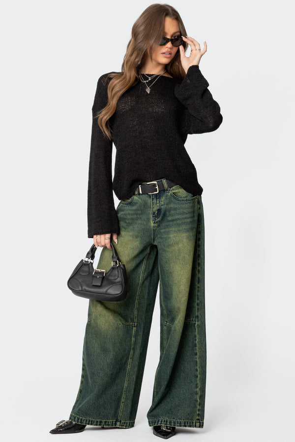 Shawn Washed Low Rise Baggy Jeans view 1