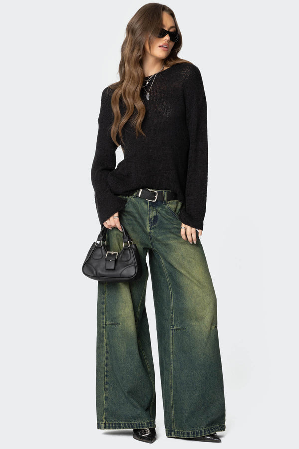 Drop Shoulder Light Knit Sweater view 2