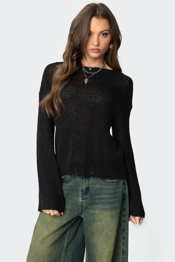 Drop Shoulder Light Knit Sweater view 1