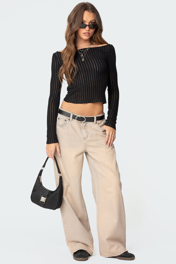 Dusty Washed Low Rise Baggy Jeans view 1
