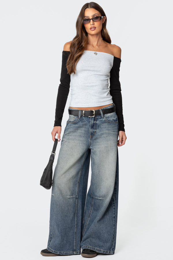 Contrast Off Shoulder Top view 2