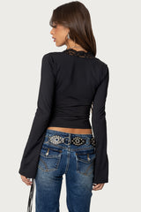 Tina Lacey Plunge Neck Top