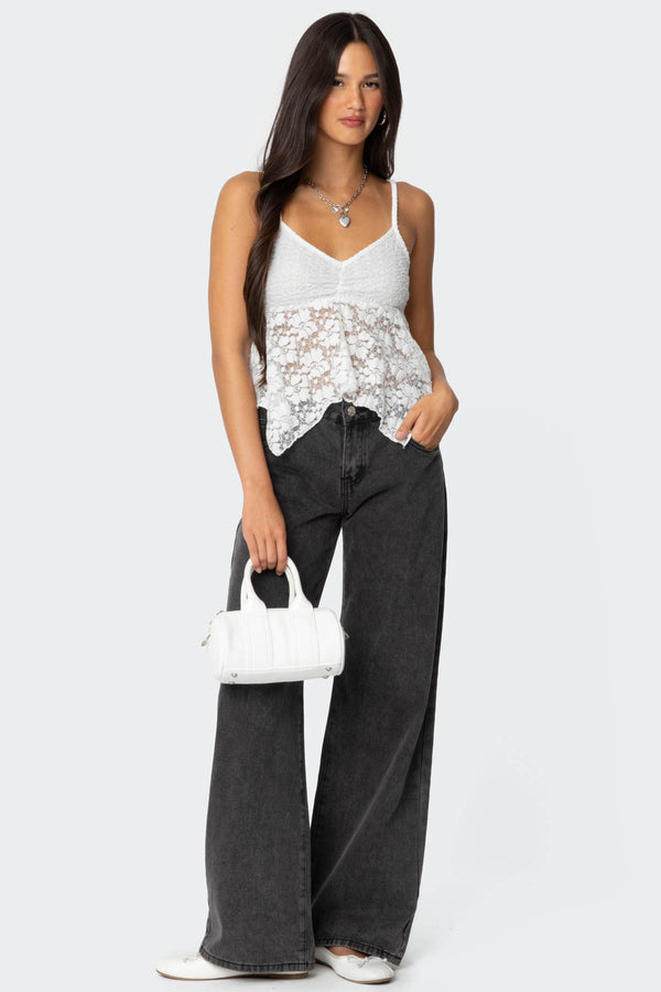 Orchid Sheer Lace Top view 2