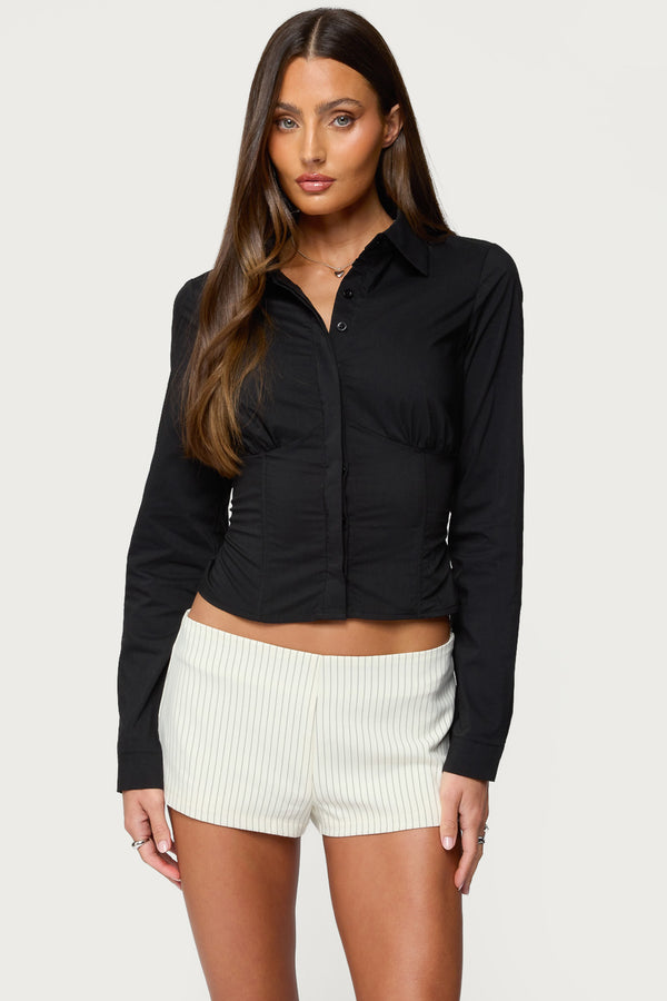 Amelie Lace Up Button Up Shirt view 1