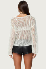 Charlise Open Knit Sequin Top