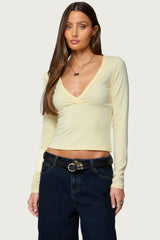 Doron V Neck Long Sleeve Top