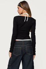 Ksenia Contrast Layered Square Neck Top
