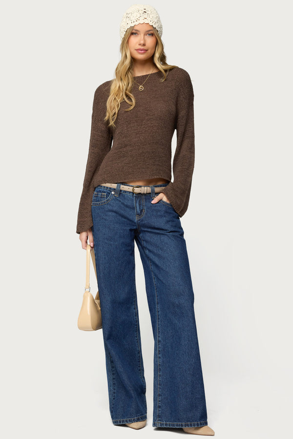 Drop Shoulder Light Knit Sweater view 2