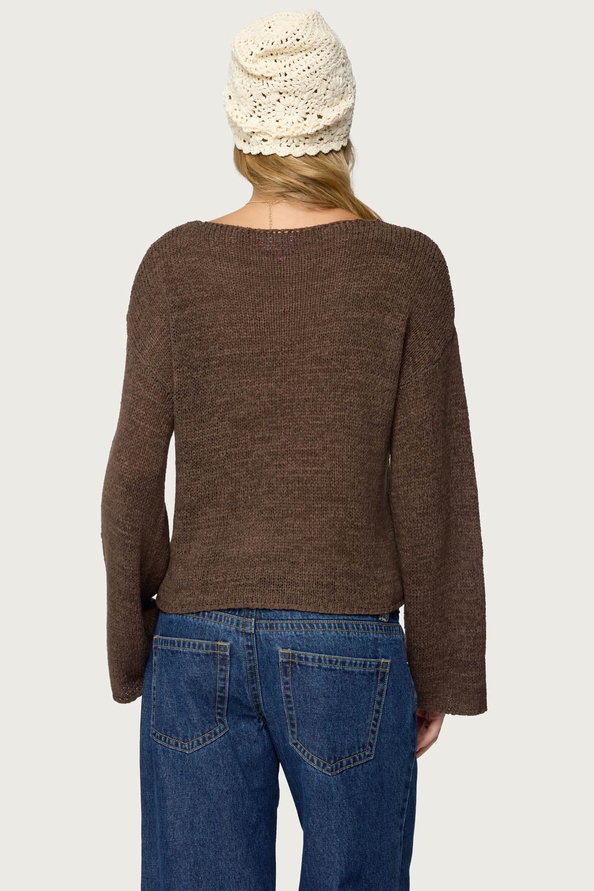 Drop Shoulder Light Knit Sweater