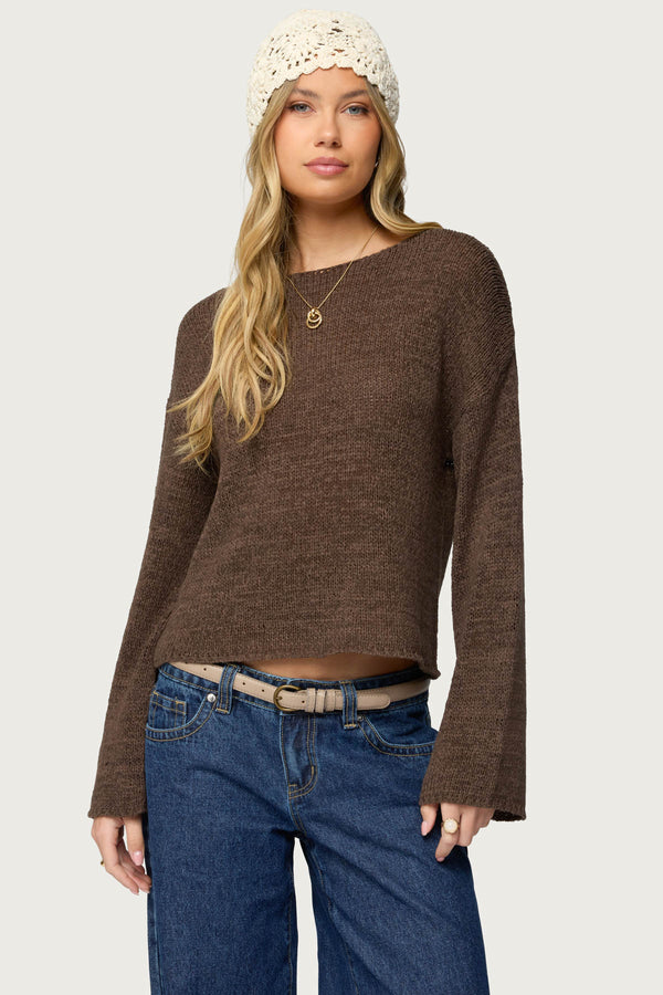 Drop Shoulder Light Knit Sweater view 1