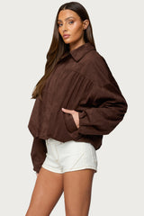 Alberta Faux Suede Bubble Jacket