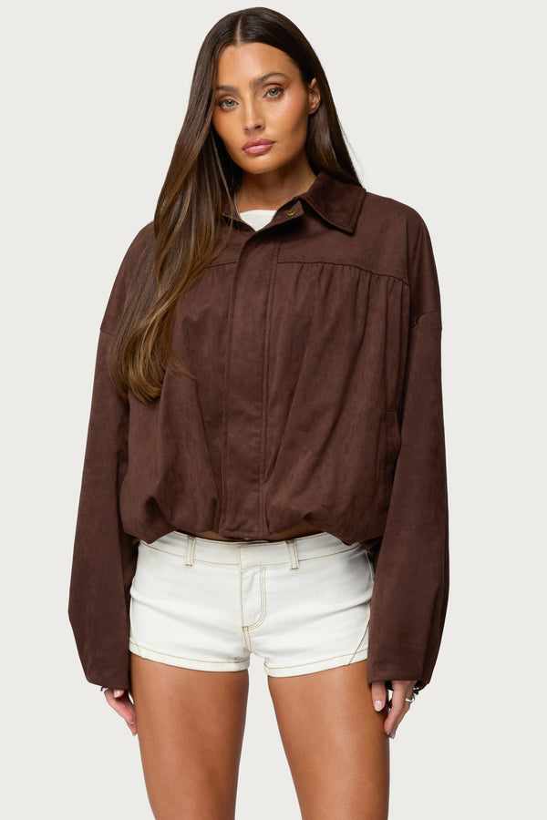Alberta Faux Suede Bubble Jacket view 1
