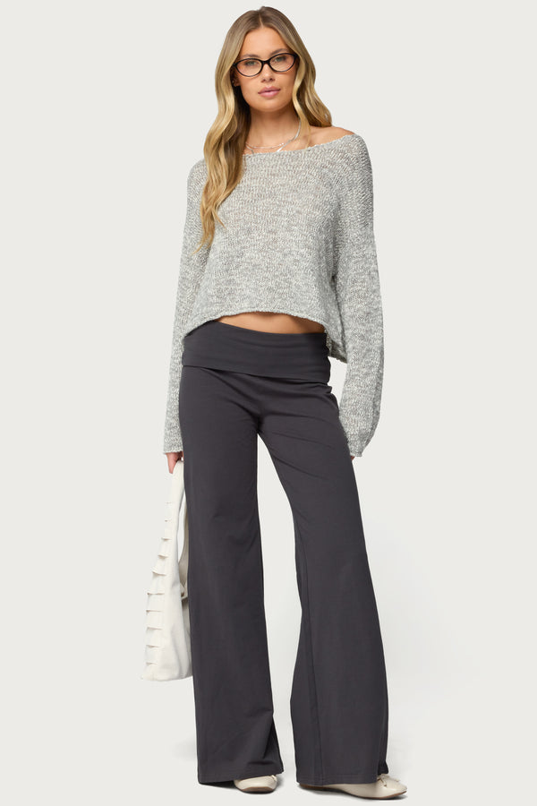 Wide Leg Foldover Pants view 1