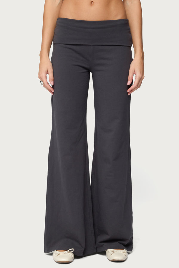 Wide Leg Foldover Pants view 2